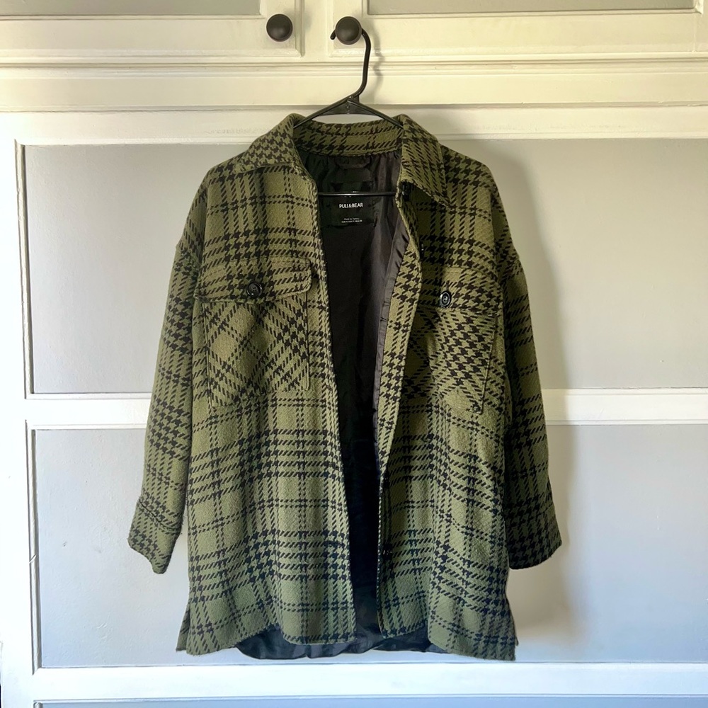 Pull & Bear Khaki Shacket